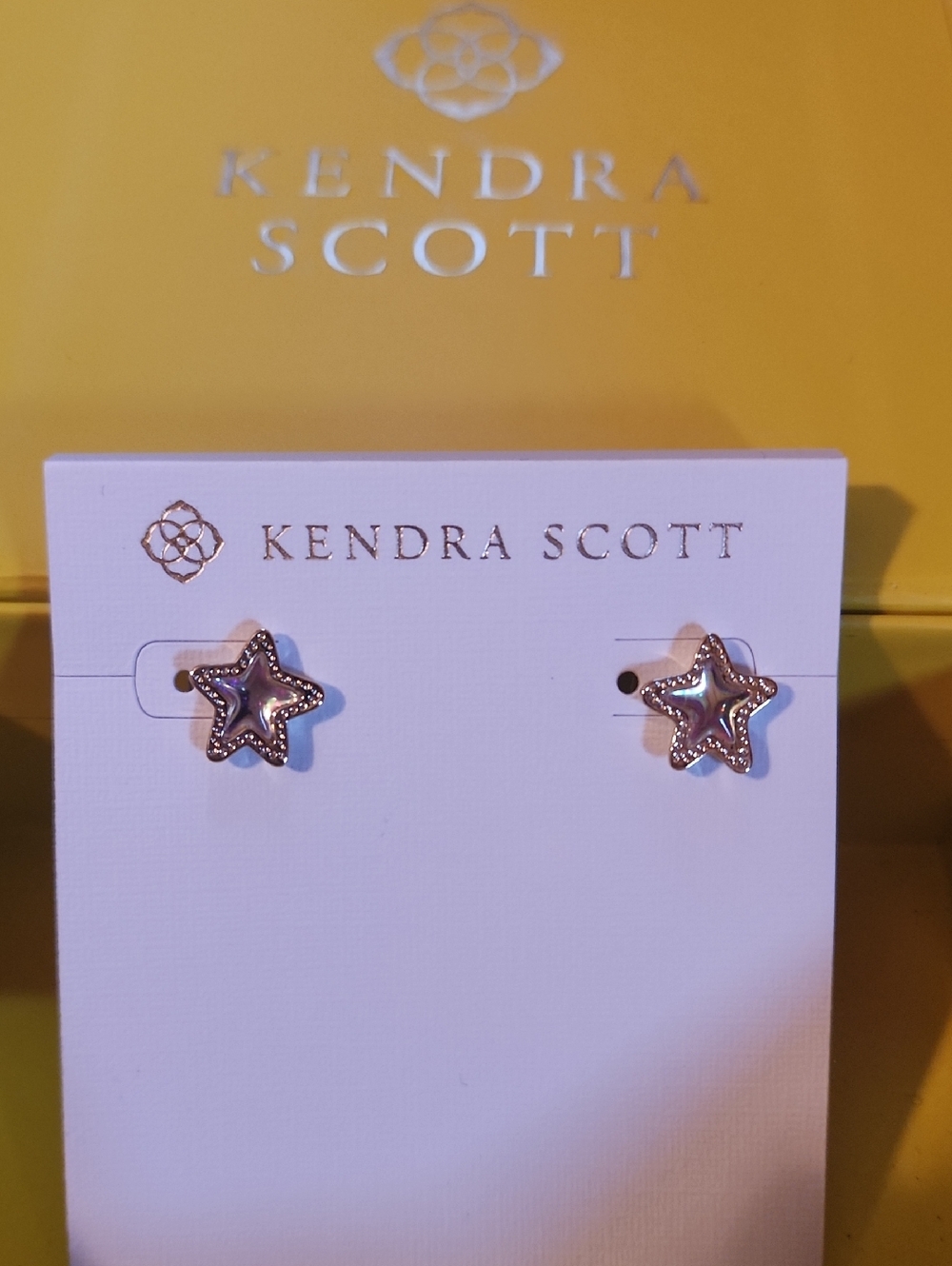 NEW Kendra Scott JAE Gold Starburst Stud Pearl Colored Star Earrings